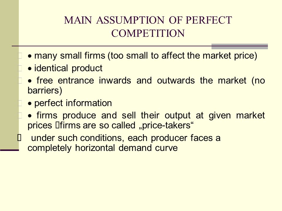 why is a perfect competitor called a price taker