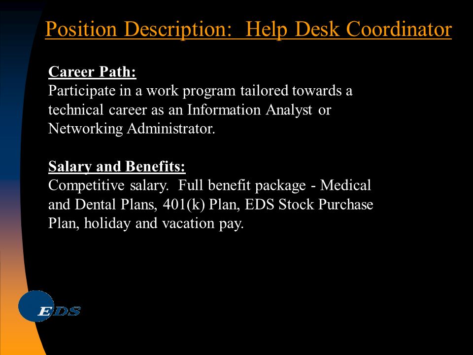 Career Opportunities At Eds Vision Statement Eds The Recognized