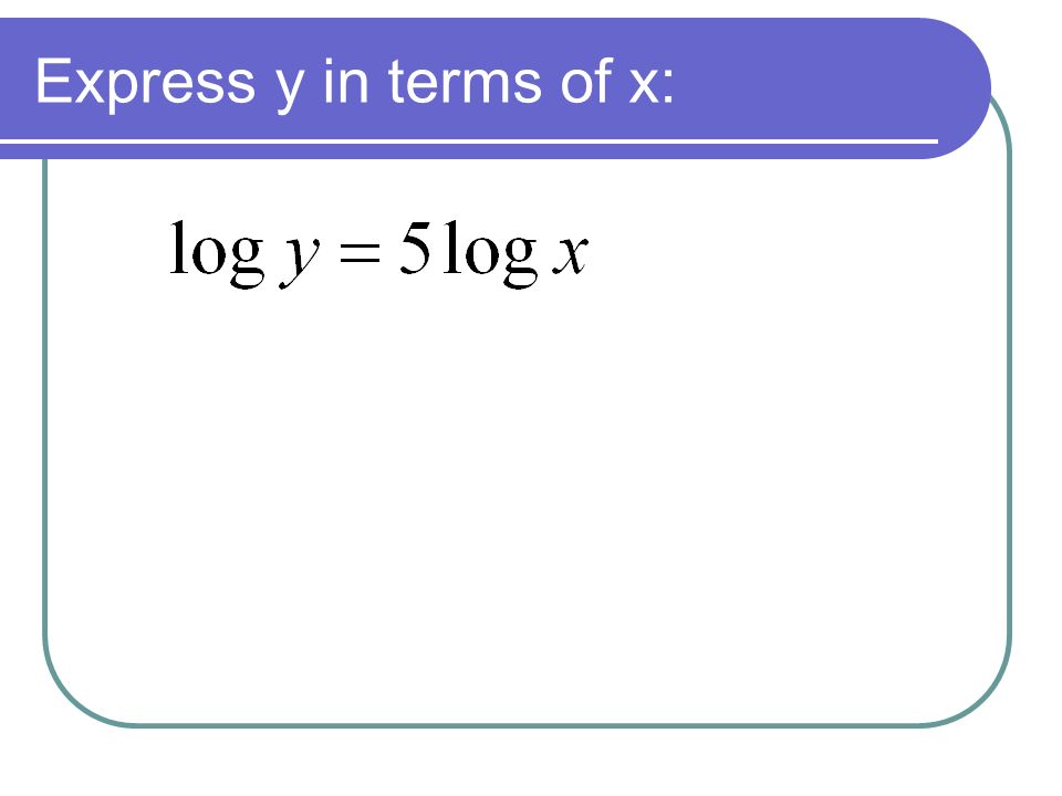 Express y in terms of x: