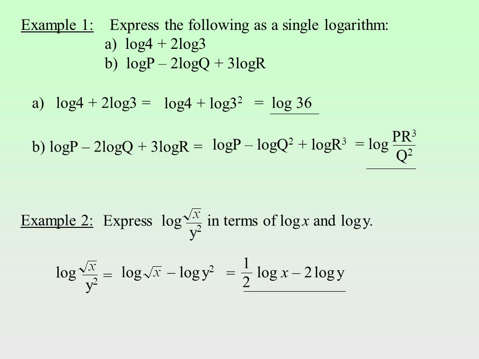 Logarithms Definition The Log Of A Number To A Given Base Is The Power To Which The Base Must Be Raised In Order To Equal The Number E G Your Calculator Ppt Download