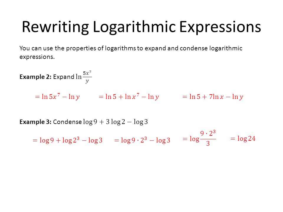 Rewriting Logarithmic Expressions