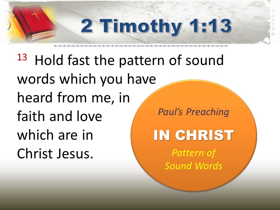 13 Hold fast the pattern of sound words which you have heard from me, in faith and love which are in Christ Jesus.