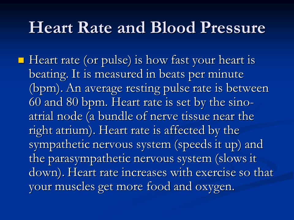 Pulse Rate And Blood Pressure Chart