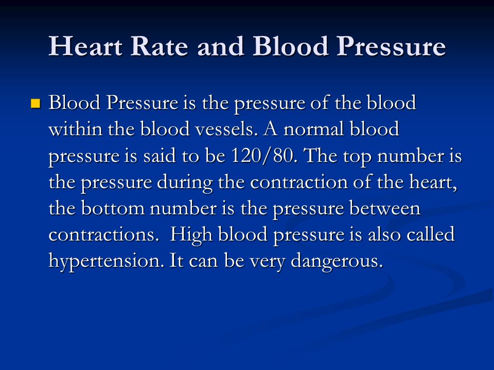 Heart Rate and Blood Pressure Heart rate (or pulse) is fast your heart is beating. It is measured in beats minute (bpm). An average resting pulse. ppt download