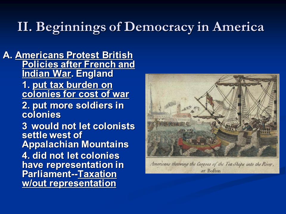 II. Beginnings of Democracy in America A.