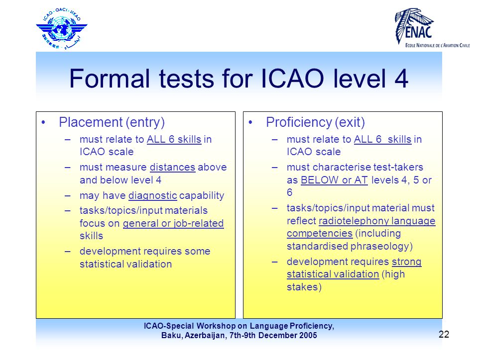 ICAO-Special Workshop on Language Proficiency, Baku, Azerbaijan, 7th-9th  December Standards for selection and development of language tests Dr  Jeremy. - ppt download
