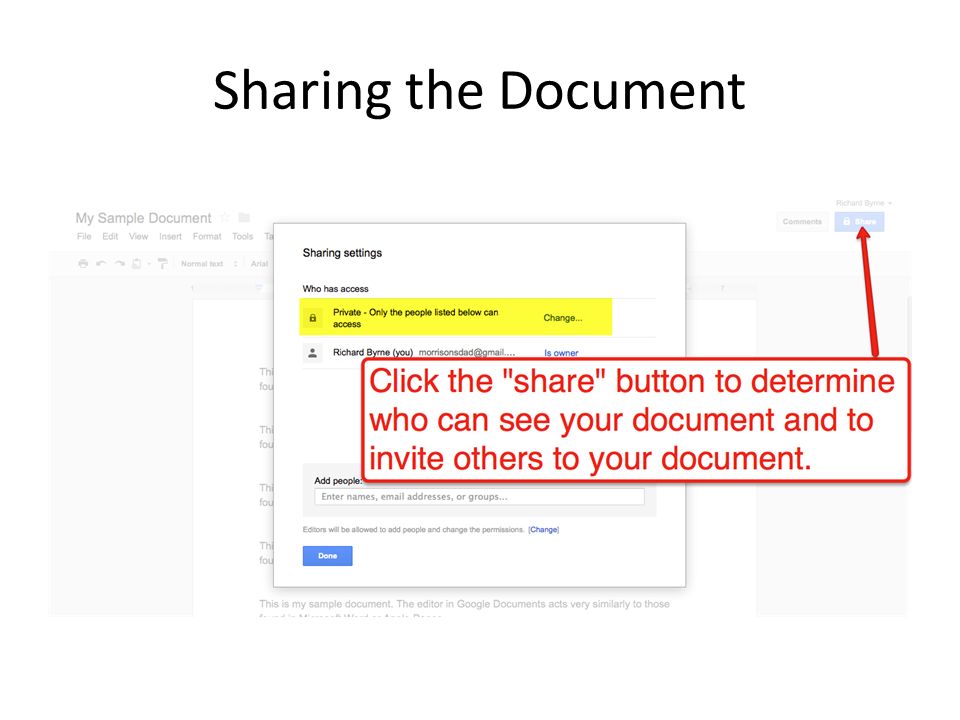 Sharing the Document