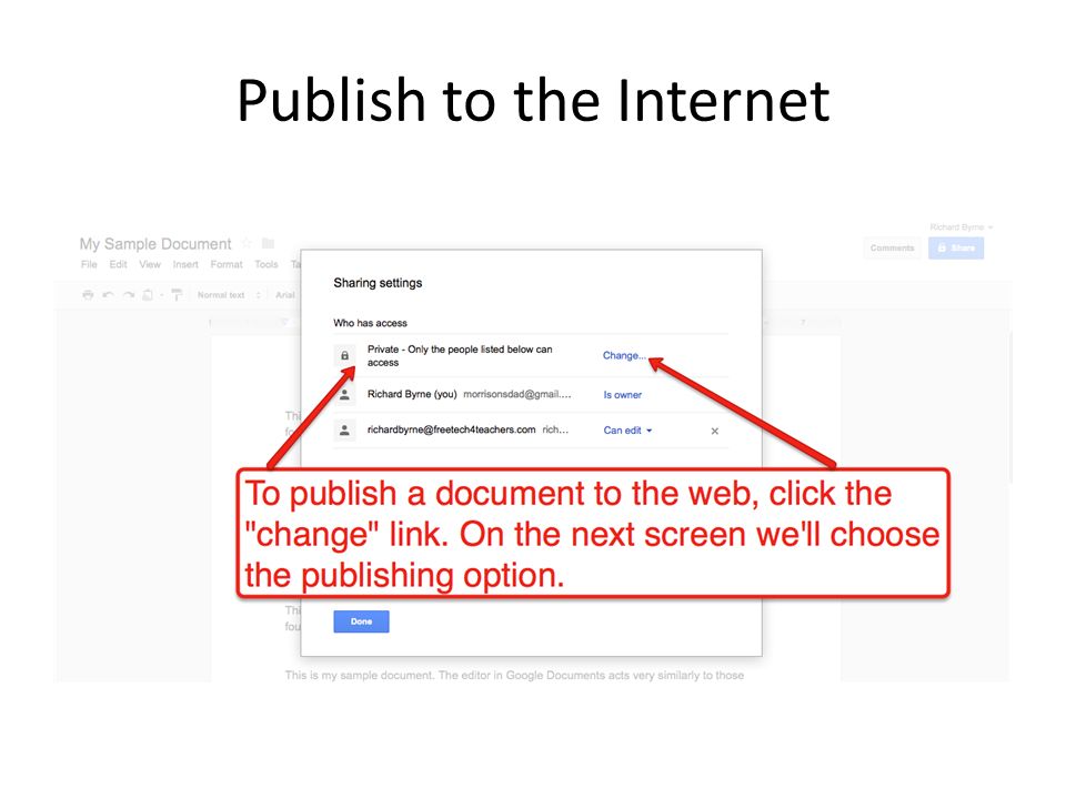 Publish to the Internet