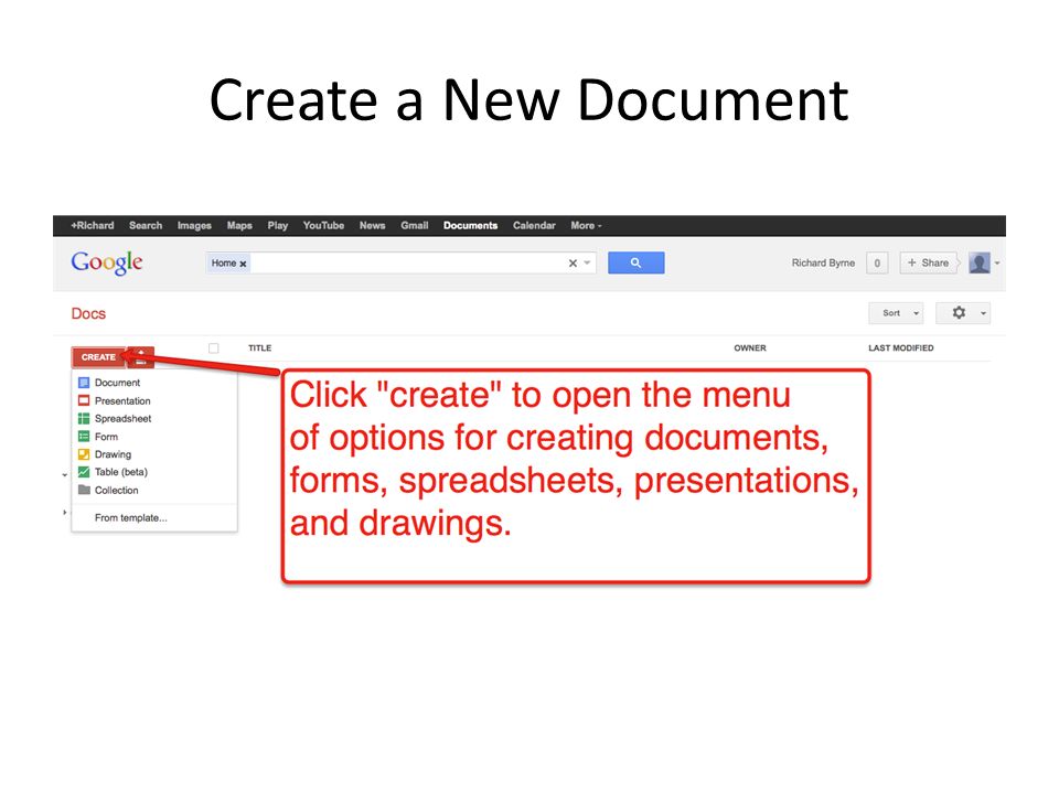 Create a New Document