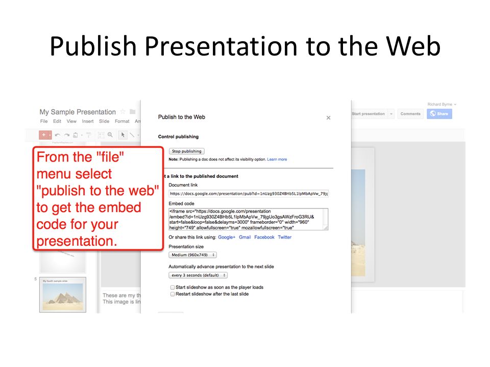 Publish Presentation to the Web