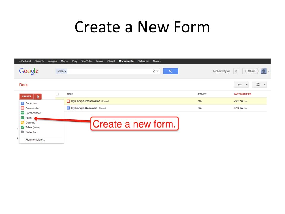 Create a New Form