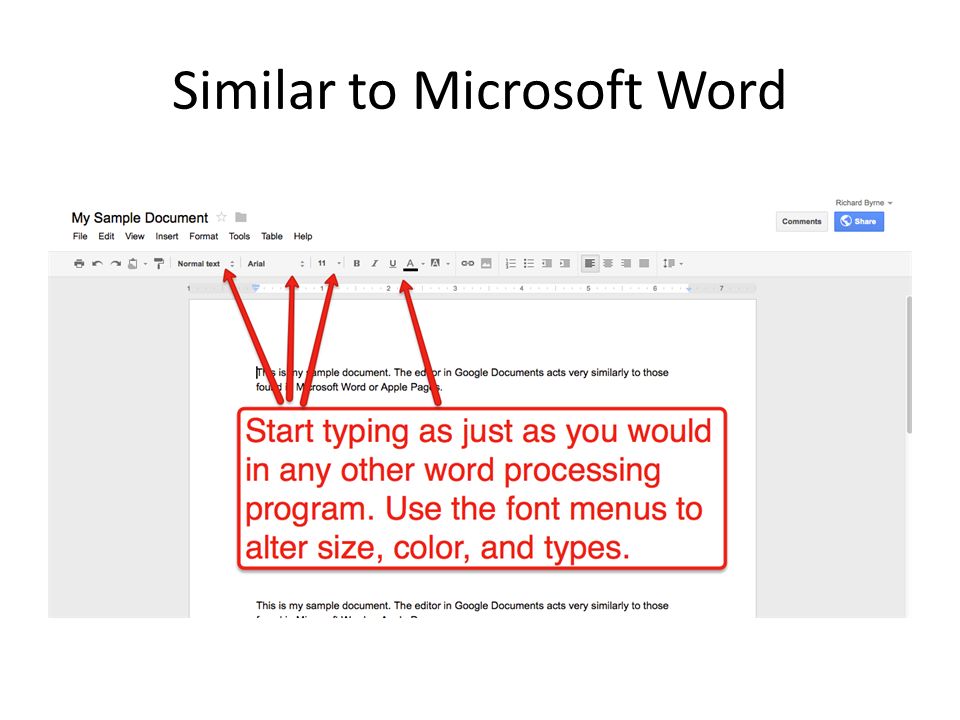 Similar to Microsoft Word