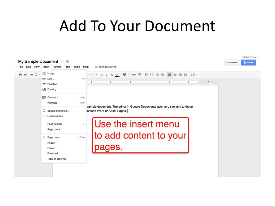 Add To Your Document