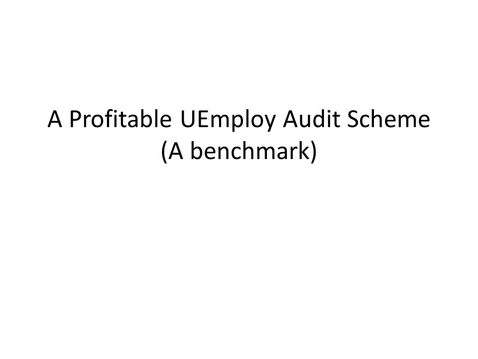 A Profitable UEmploy Audit Scheme (A benchmark)
