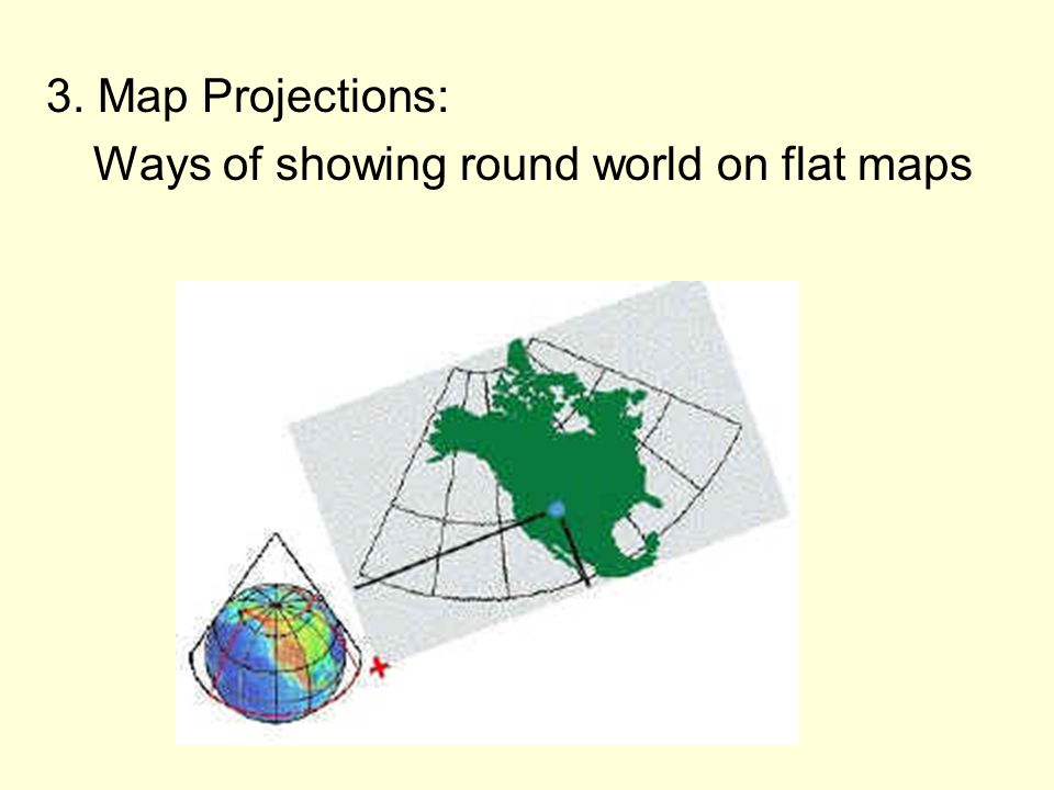 3. Map Projections: Ways of showing round world on flat maps