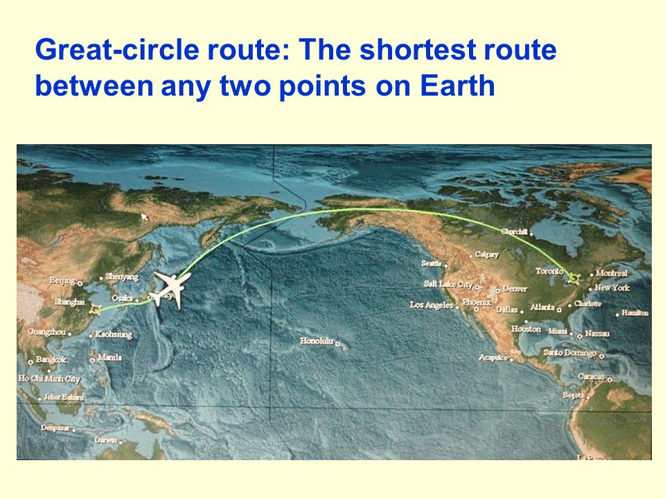Great-circle route: The shortest route between any two points on Earth