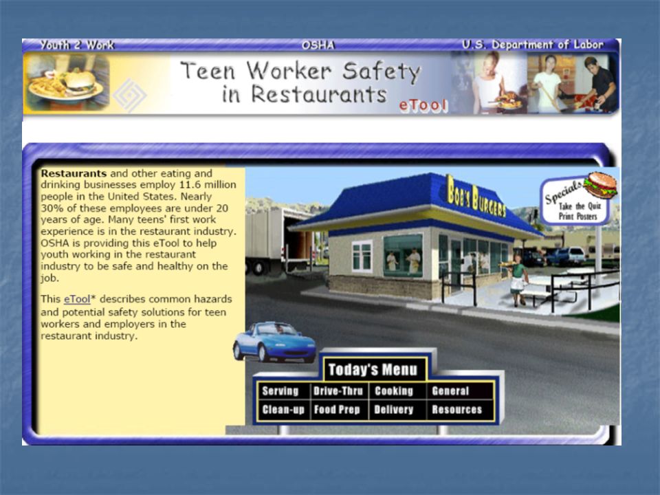 eTool : Young Worker Safety in Restaurants - Drive-thru