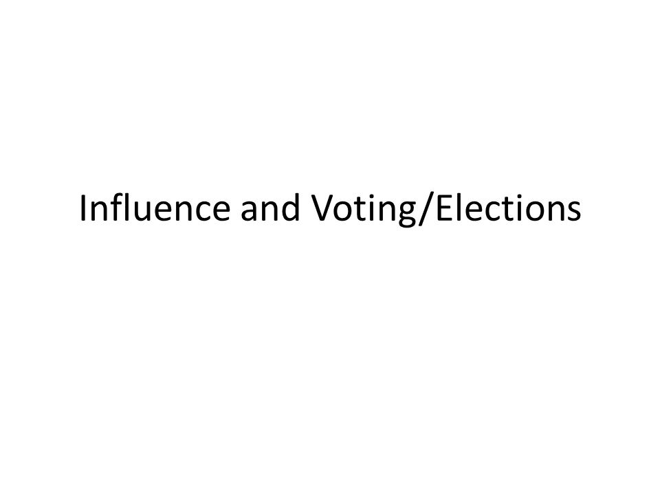 Influence and Voting/Elections