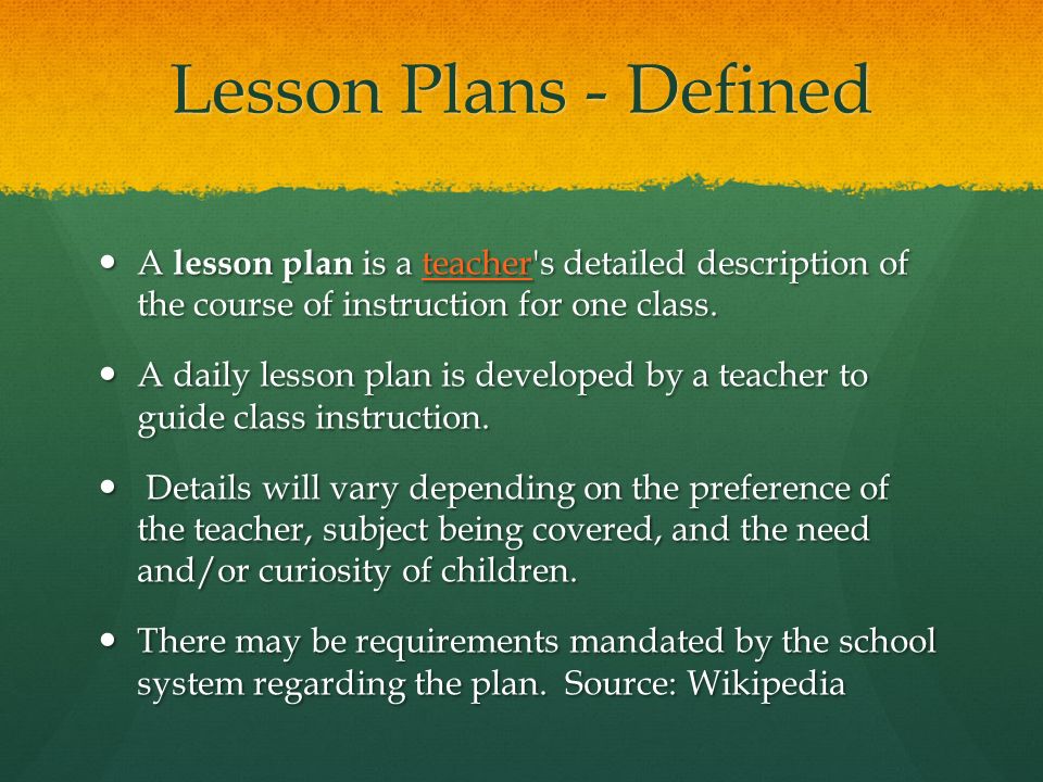 define lesson