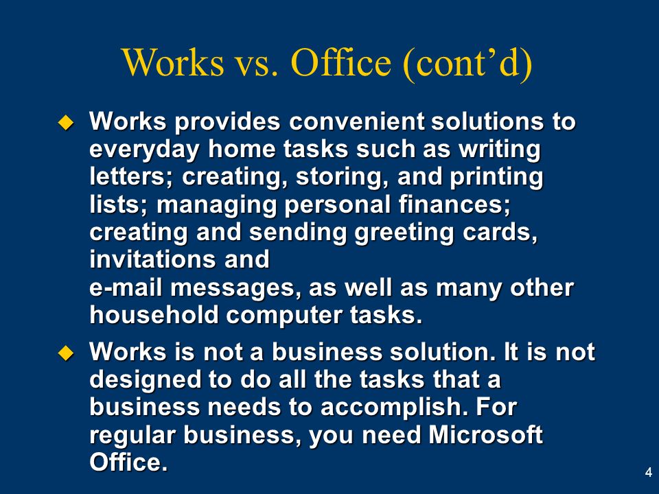Getting Started with Microsoft Works 2000: The Basics Presented by Bobbie  DuFault PSS Works Product Lead. - ppt download
