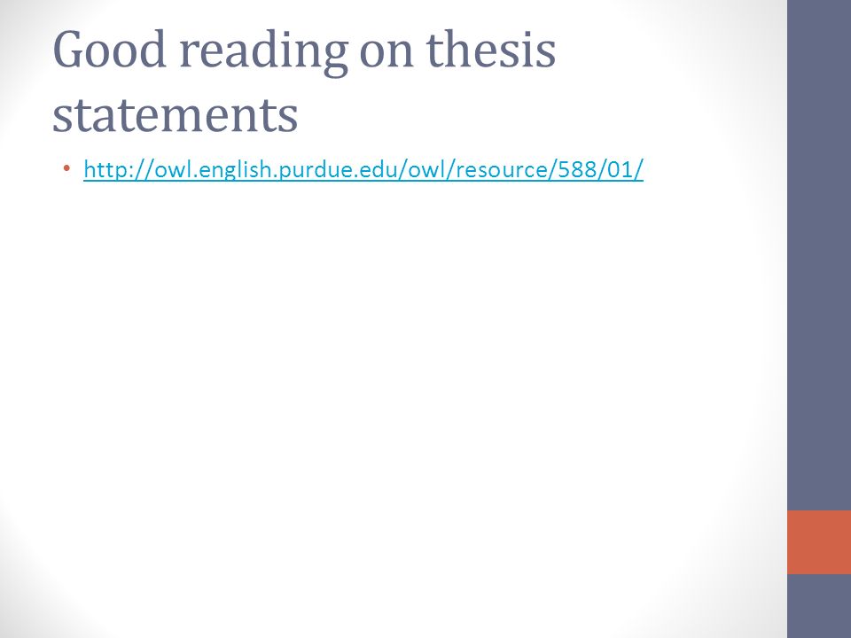 Good reading on thesis statements