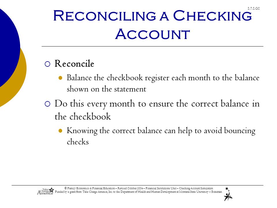 Choosing And Balancing A Checking Account Sim Answers Checking Account Simulation Understanding Checking Accounts. - ppt download