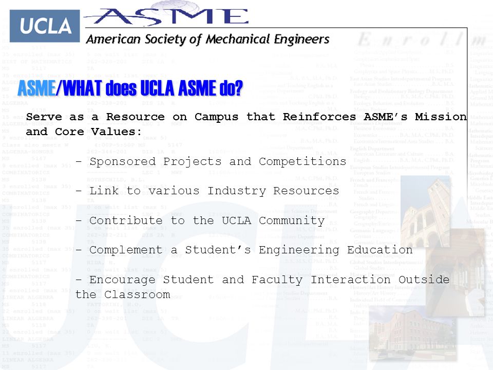 ASME/WHAT does UCLA ASME do.
