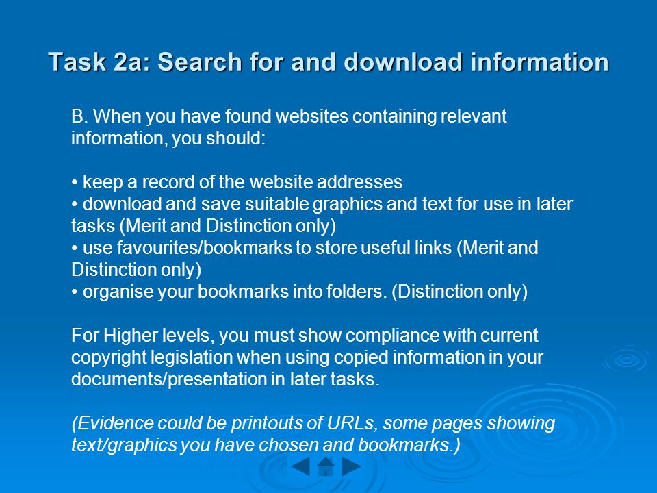 Task 2a: Search for and download information B.