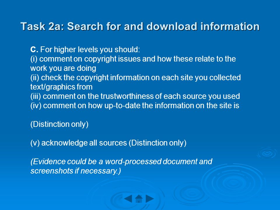 Task 2a: Search for and download information C.
