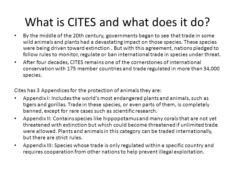 What is CITES and what does it do.