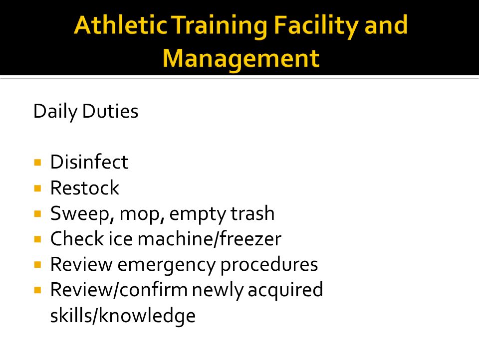 Athletic Training Care Prevention Instructor Ayleen