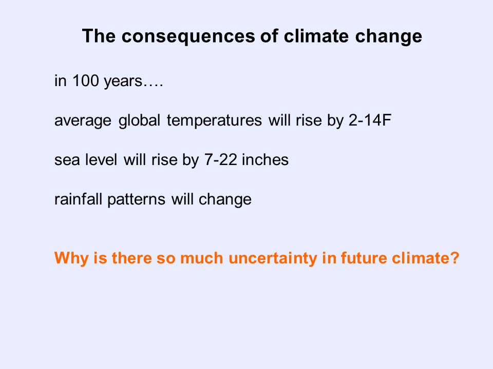 The consequences of climate change in 100 years….