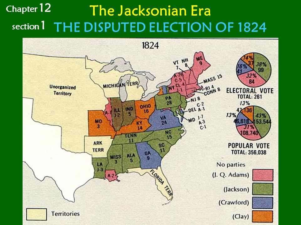 The Jacksonian Era Chapter 12 section 1 THE DISPUTED ELECTION OF 1824