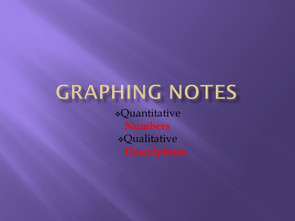  Quantitative Numbers  Qualitative Descriptions