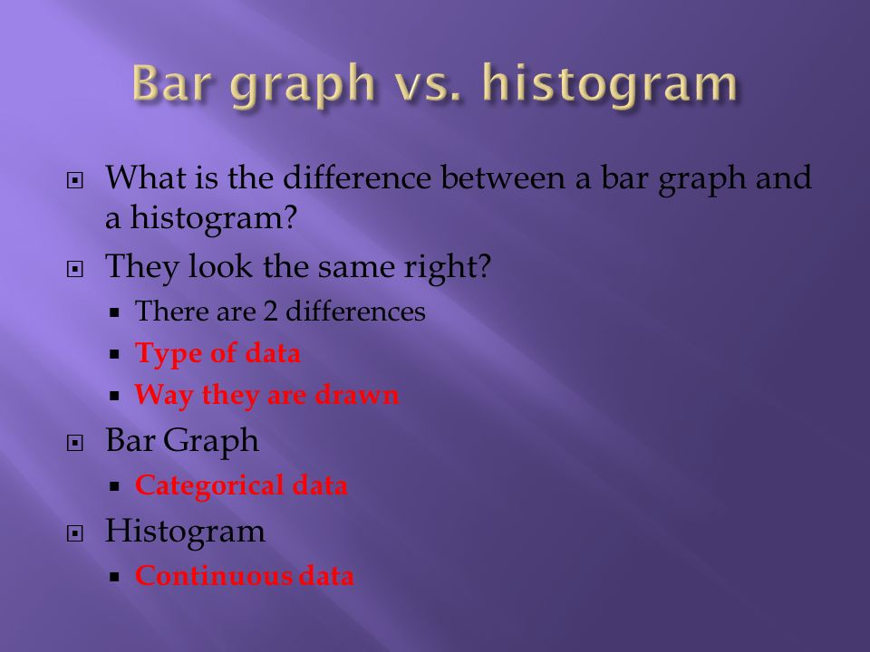 What is the difference between a bar graph and a histogram.