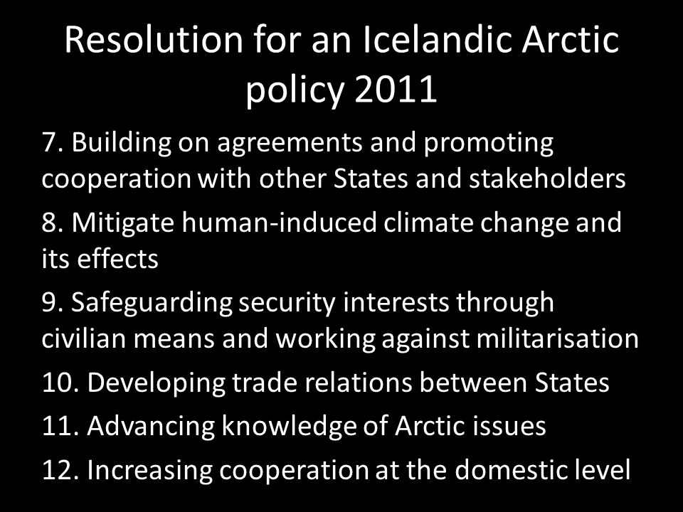 Resolution for an Icelandic Arctic policy