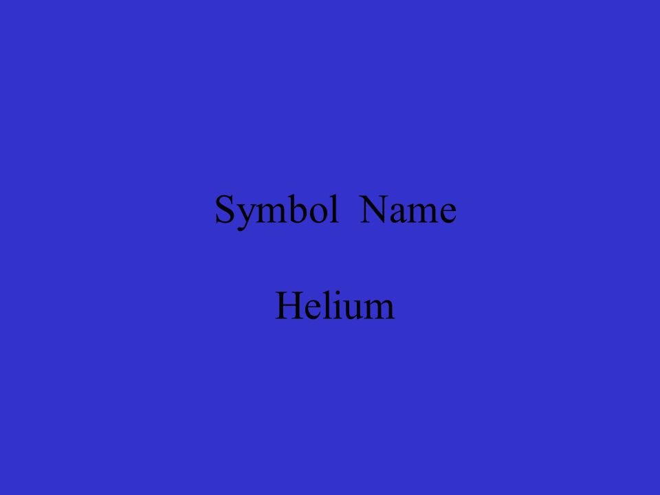 Symbol Name Helium