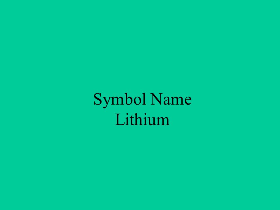 Symbol Name Lithium