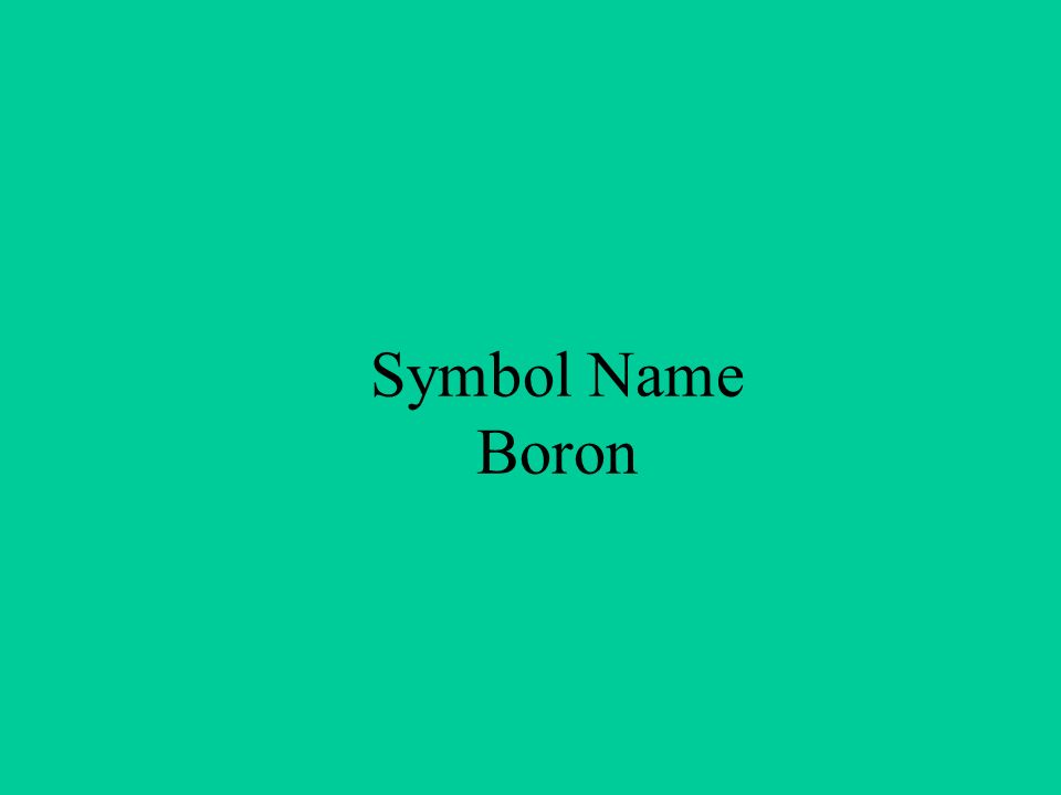 Symbol Name Boron
