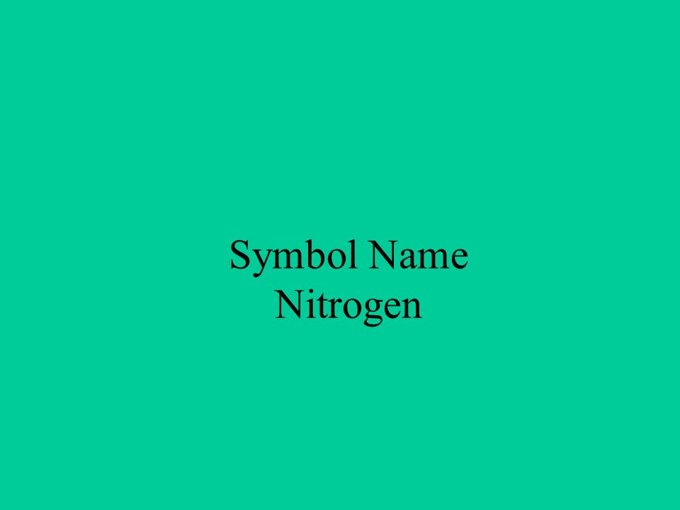 Symbol Name Nitrogen