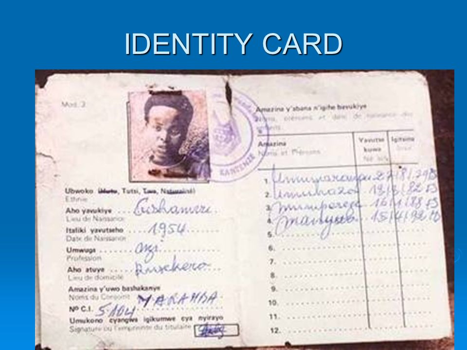 Tutsi Id Card