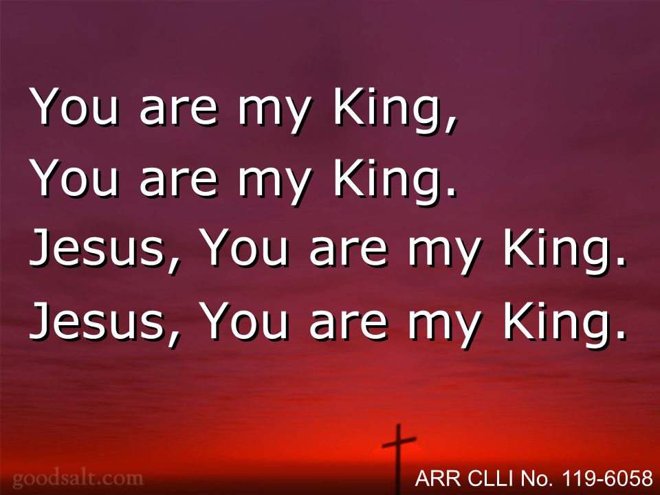 You are my King, You are my King. Jesus, You are my King.
