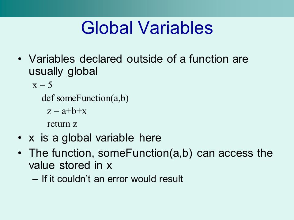 Python November 28, Unit 9+. Local and Global Variables There are two main  types of variables in Python: local and global –The explanation of local  and. - ppt download