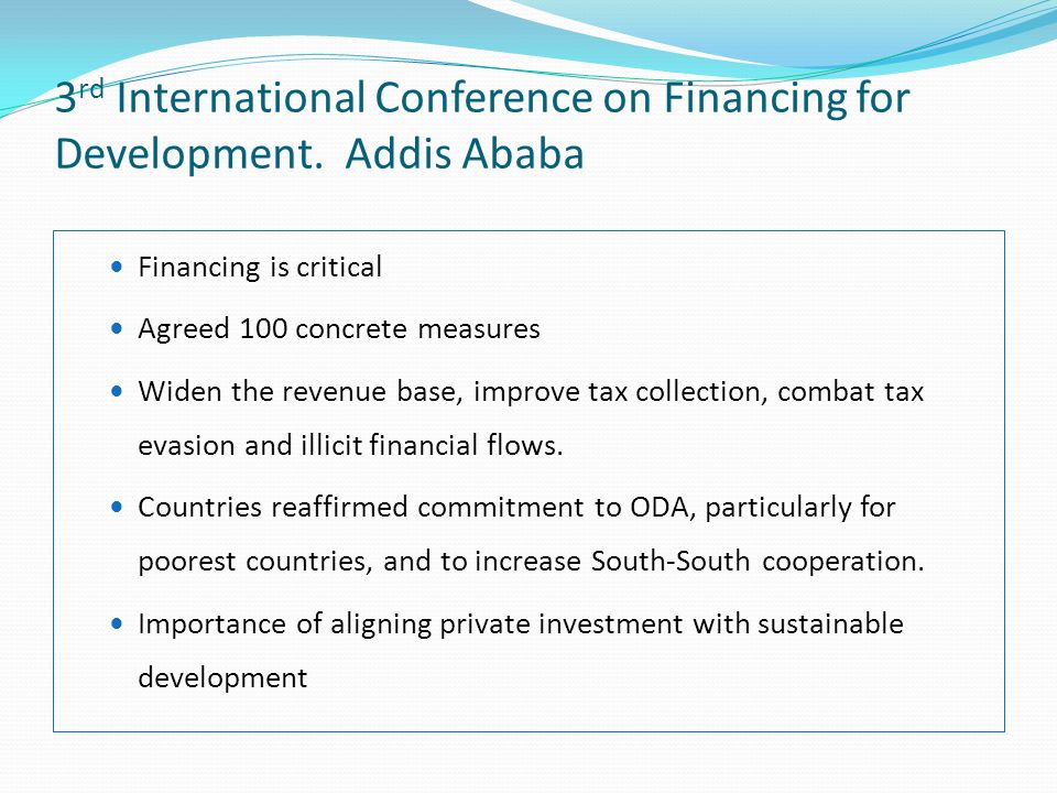3 rd International Conference on Financing for Development.