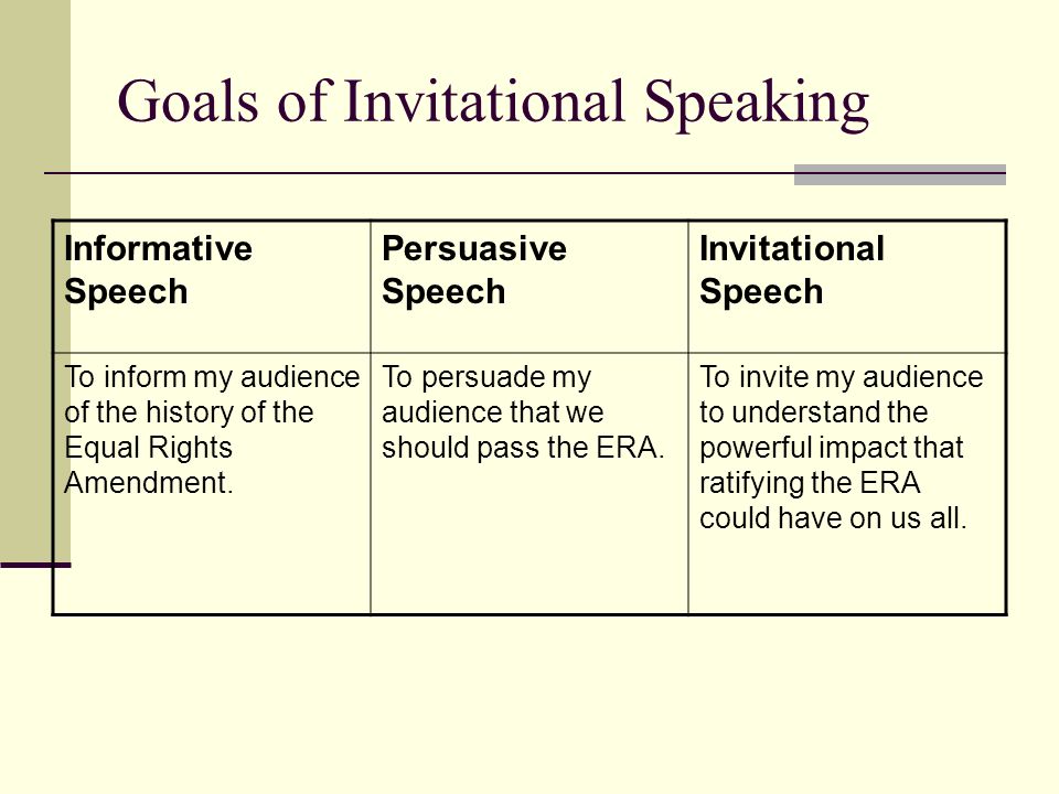 invitational speech examples