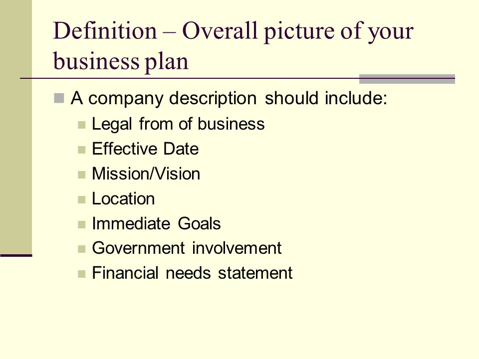 what are the components of a business plan business plan outline