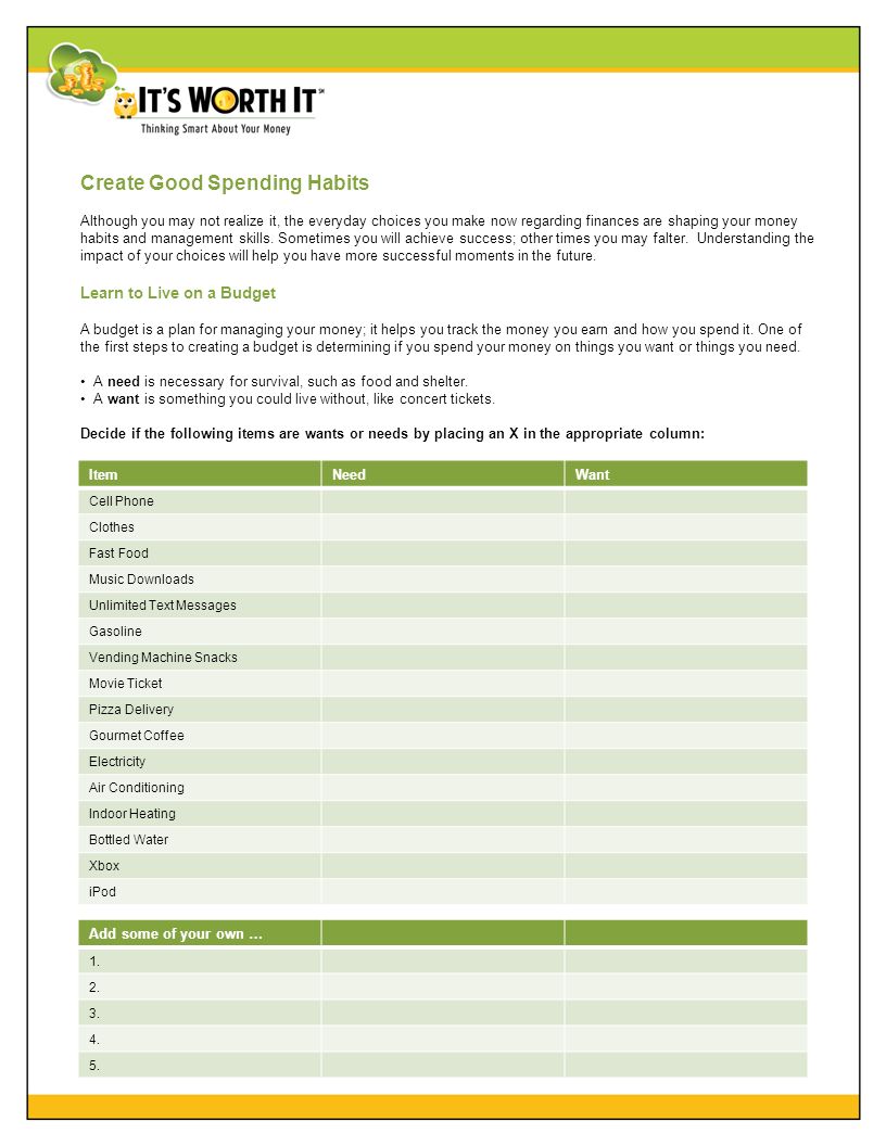 Create Good Spending Habits Although You May Not Realize It - 