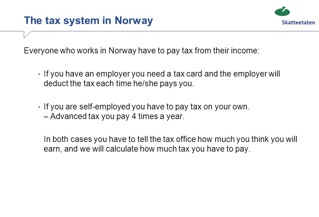 WORKING IN NORWAY Information about tax ppt download