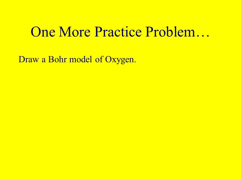 One More Practice Problem… Draw a Bohr model of Oxygen.
