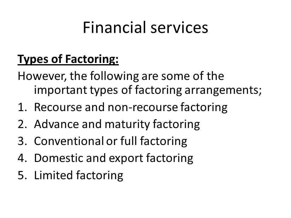 Revise Lecture 15. Financial Services Factoring. - ppt download